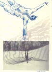 Fliegen – ÜberZeichnung von Susanne Haun – Tusche auf Bütten – 30 x 20 cm
